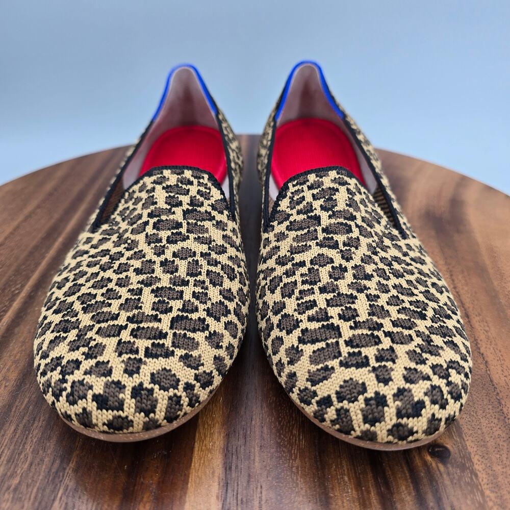Rothy's The Loafer Womens 9 Leopard Print Slip On Casual Comfort Flats Shoes - Picture 2 of 8